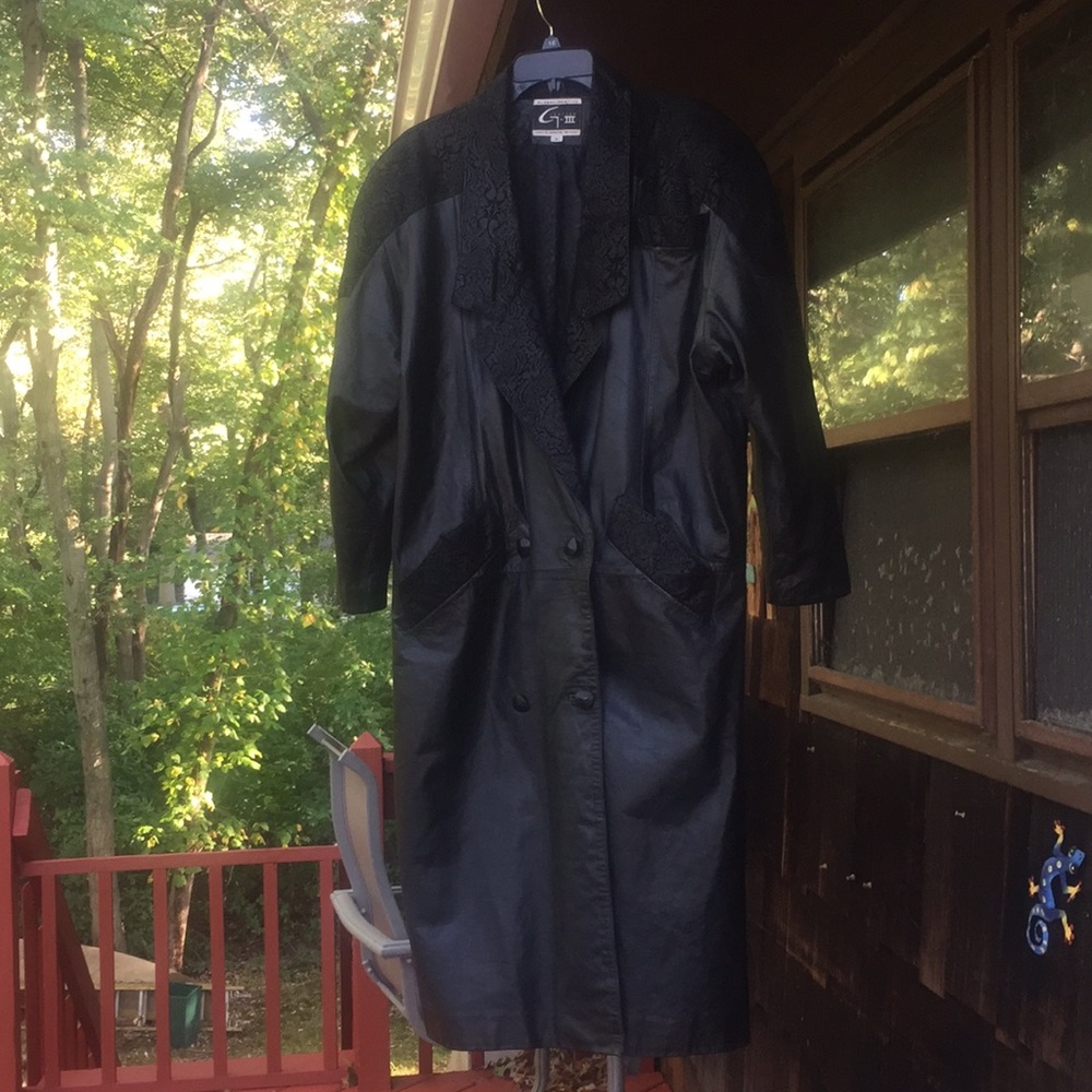 Vintage Leather Long Coat